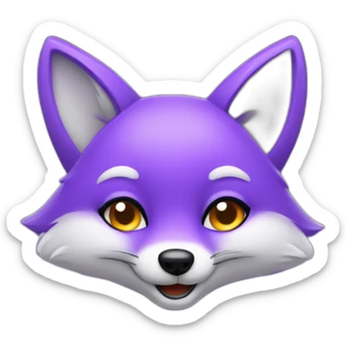 purple fox doing a wink sticker