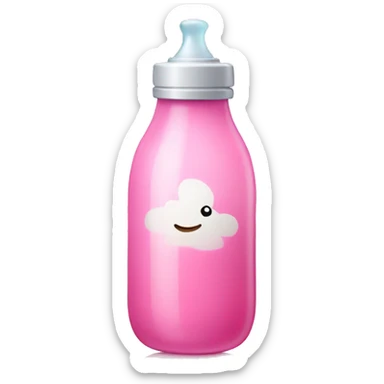 Pink baby bottle sticker