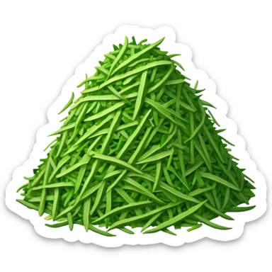 a big pile of grated green shreds of vegetable sticker