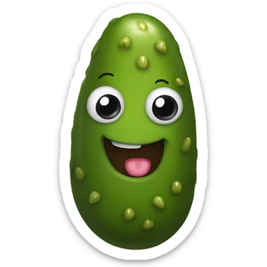 cute poop looking like a pickle with eyes smiling sticker