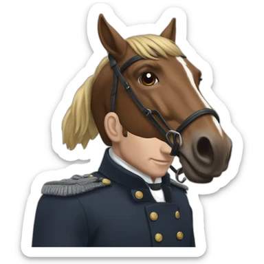 Macron qui chevauche un cheval sticker