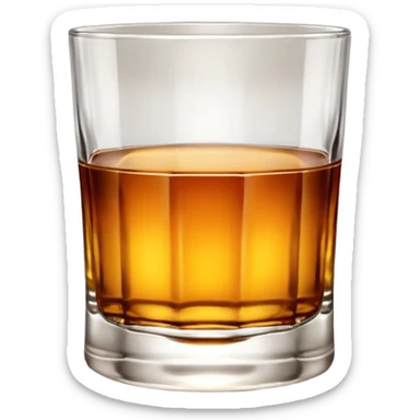 whiskey glass with golden Jim Beam whiskey sticker