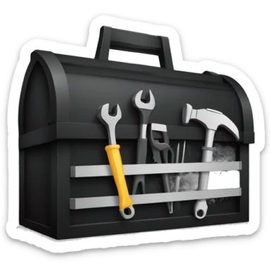 black toolbox with tools sticker