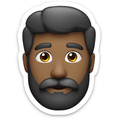 Rapaz negro de barba e bigode com sobrancelha de circunflexo sticker