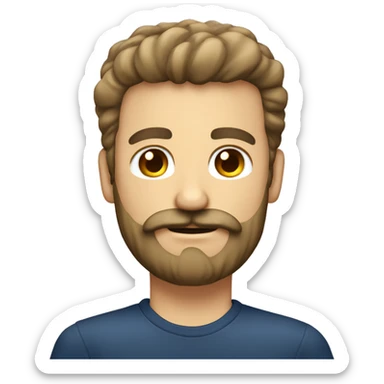 Hombre blanco pelado con barba y bigote marrones  sticker