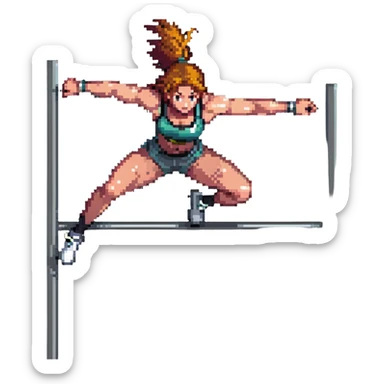 high jump athlete in mid-air over the bar sticker