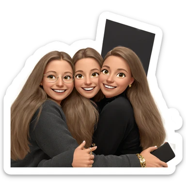 happy girls wearing jewelry sticker