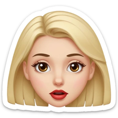 Me puedes hacer un emoji de una chica mordiendose el labio sticker