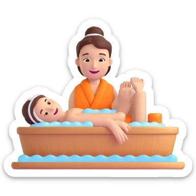 relaxing spa wellness treatment with happy face sticker