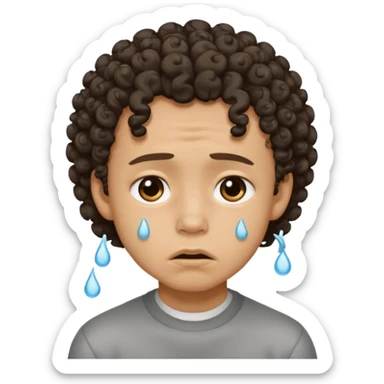 handsome lightskin boy with curls and a good jawlinecrying sticker
