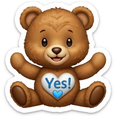 teddy bear saying yes sticker