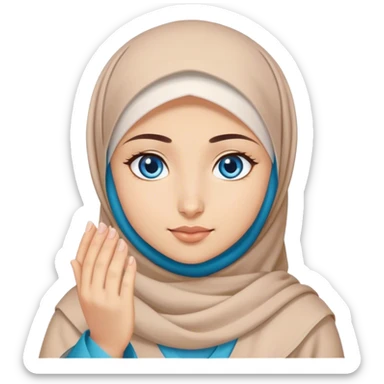Turkish beautiful finish Konya girl blue eyes with hijab and dua  sticker