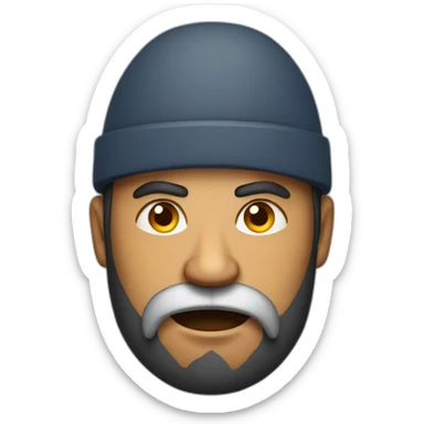 Angry indian man with beard with hat sticker