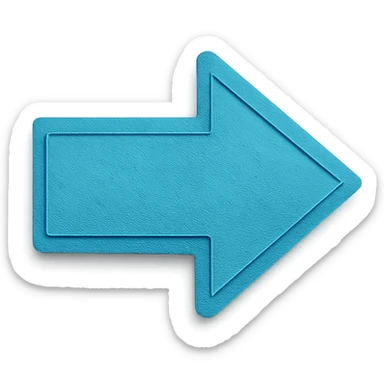 right pointing arrow icon in paper craft style, no background sticker