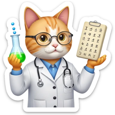 Cat doing physics sticker