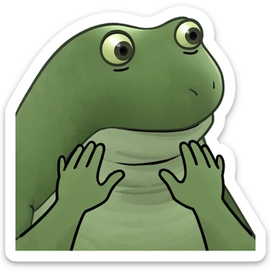 hands crossing over neck sticker