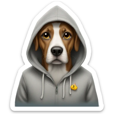 dog with a hoodie smoking sticker