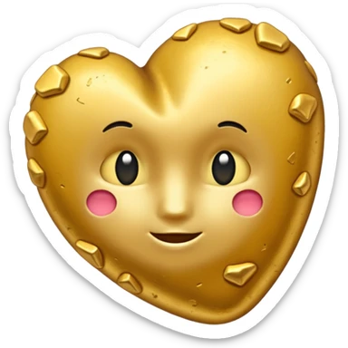 shiny gold nugget simple emoji style sticker