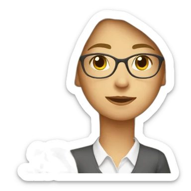 femme reporter, jeune, heureuse, blanche sticker