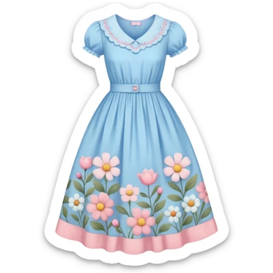 Cottagecore style ultra cute vintage material dress sticker