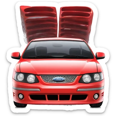 Red ford falcon bf xr6 turbo with front mounted intercooler  sticker