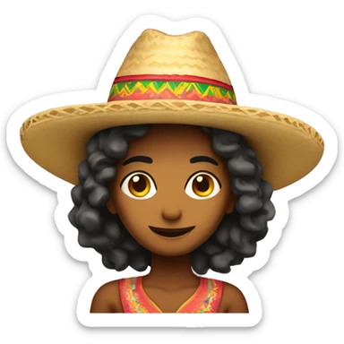 Shara with sombrero sticker