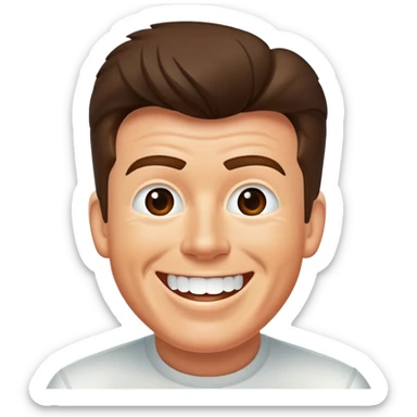 Rick Astley smiling but with only front teeth out  sticker