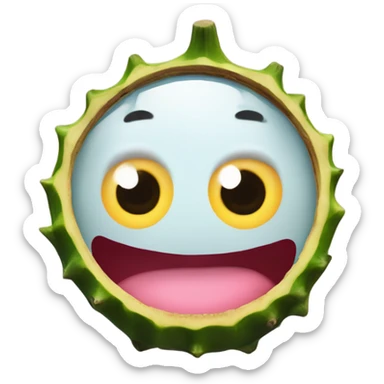 3D elegant pitagaya with surprised face and big shiny eyes 👀. one hand holds the mirror with its reflection 🪞 sticker