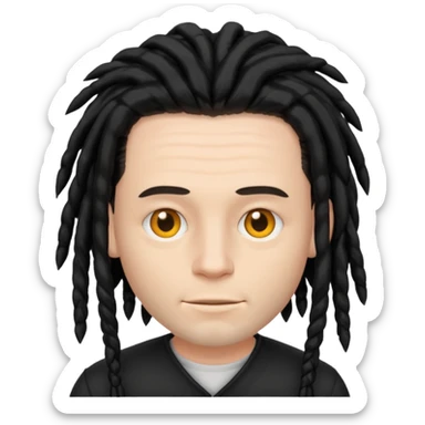 white man with black dreadlocks sticker