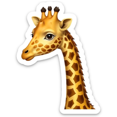 High resolution giraffe lean its neck sticker
