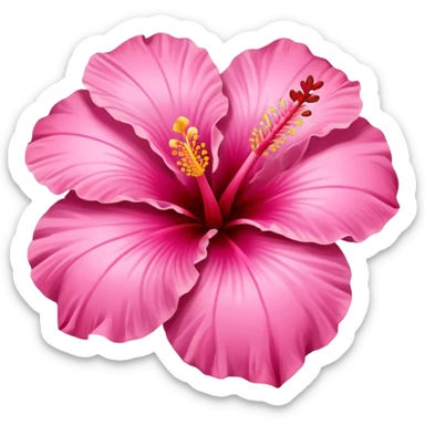 A pink hibiscus flower but in the shape of a heart sticker