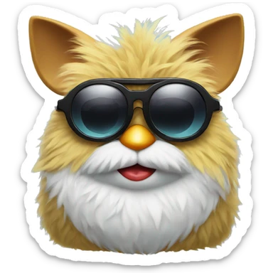 Furby wearing sunglasses sticker