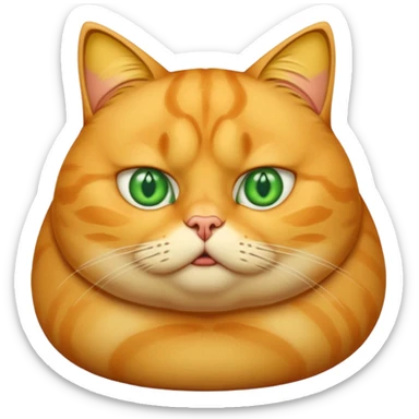 fat yellow confused cat sticker