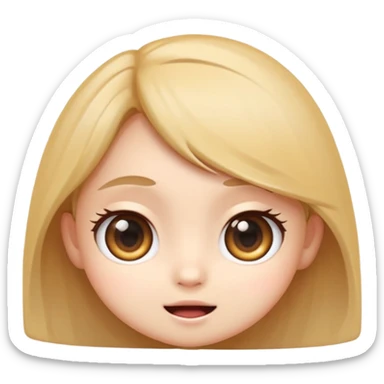 cute emoji, chibi cartoon style, big expressive eyes, soft lighting, smooth gradients, clean outlines, semi-realistic digital illustration, modern tech vibe, high detail, sticker style, transparent background sticker