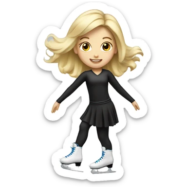Blonde figure skating girl sticker