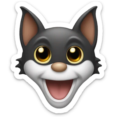 Bat emoji white coated sticker