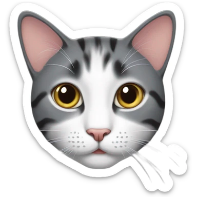 two dimensional cat sticker