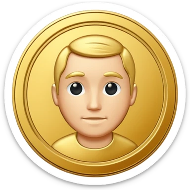 a gold coin without designs or a face sticker