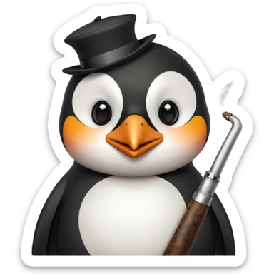 Un pingouin qui fume la pipe sticker