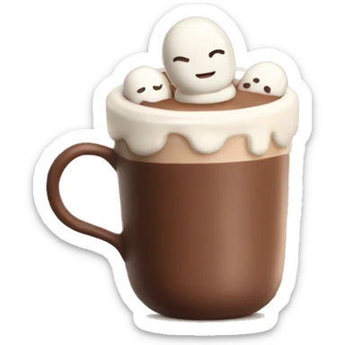 hot chocolate with marshmellows sticker