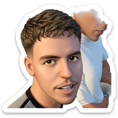 male portrait with short hair sticker