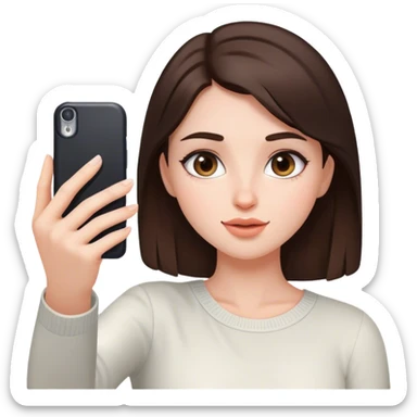 Brunnette girl selfie aesthetic sticker