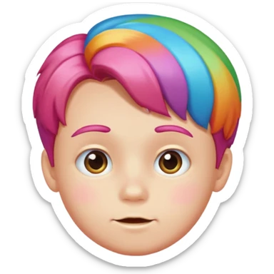 boy with hair looking like candy sticker