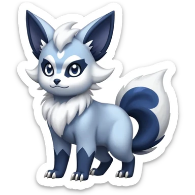 Absol-Meowstic-Zorua-Fakémon-hybrid-creature (full body)  sticker