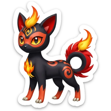 Colorful Meloetta-Litten-Darkrai-Pokémon-Fakémon-fusion-hybrid-creature sticker