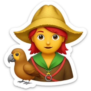 maak een pirate die en papegaai op zijn schouder heeft sticker