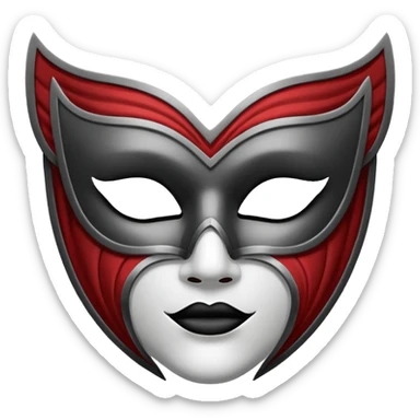 Create this emoji : 🎭 but in White and black and gray sticker