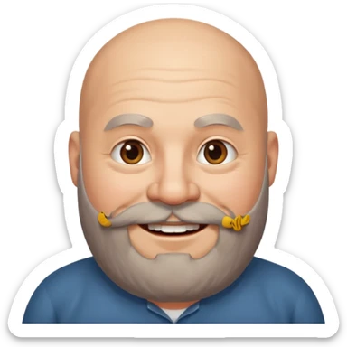 fat bald guy with long beard sticker