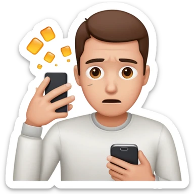 person addicted to smartphone sticker