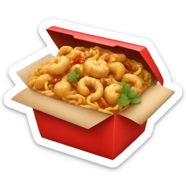 Chinese food in a red box sticker